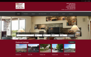 Screenshot of Kirtland Realty's homepage after work was done one it.